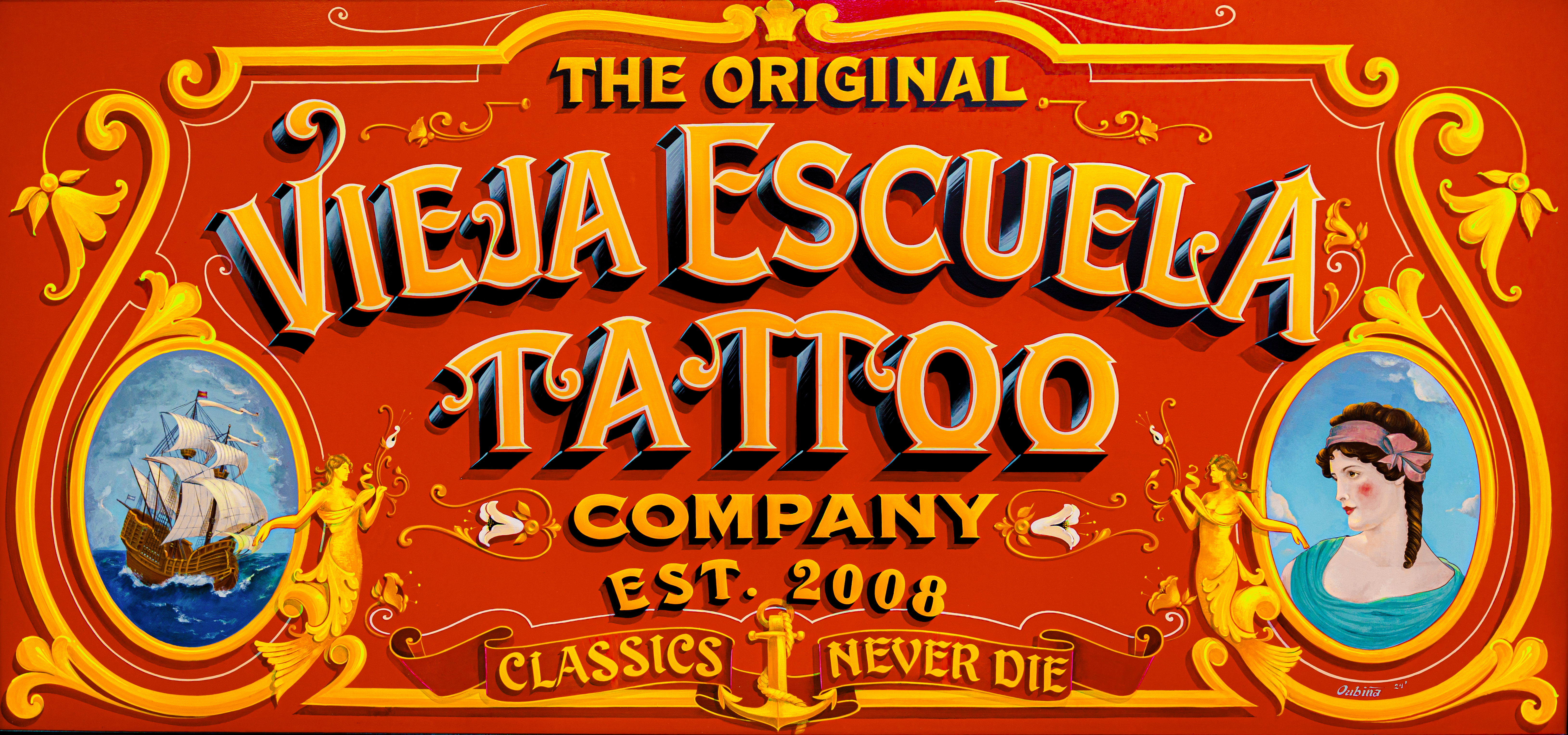 Logo Vieja Escuela estudio de tatuaje valencia